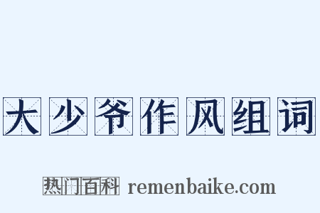 大少爷作风组词是什么意思的图片